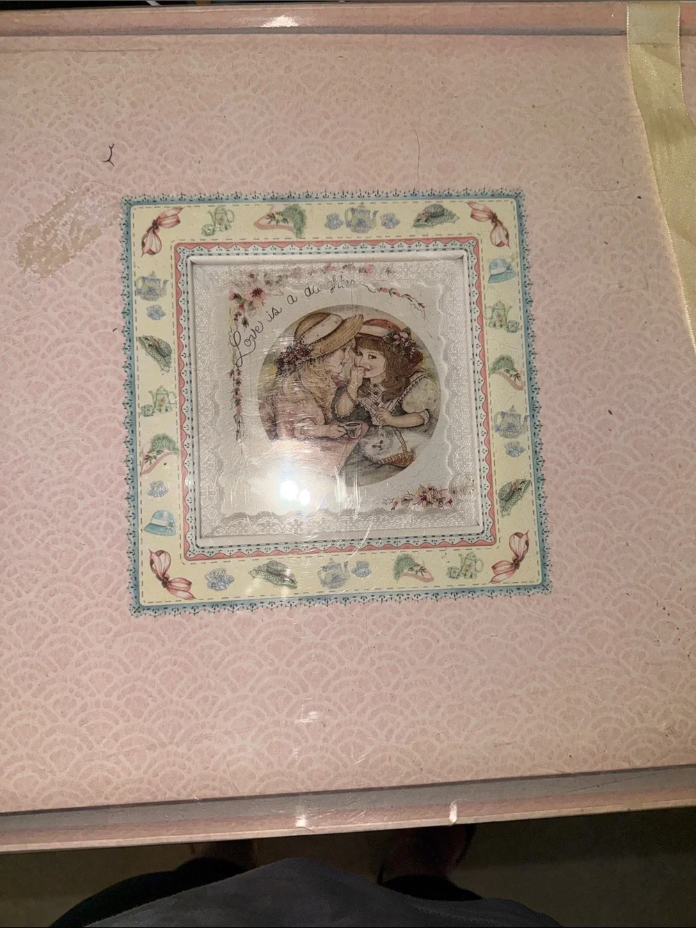 Vintage-Inspired Pink and Cream scrap book - Romantic Children Illustration